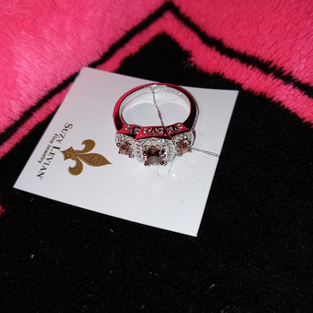 Sterling Silver Chocolate CZ Ring - Picture 4 of 13